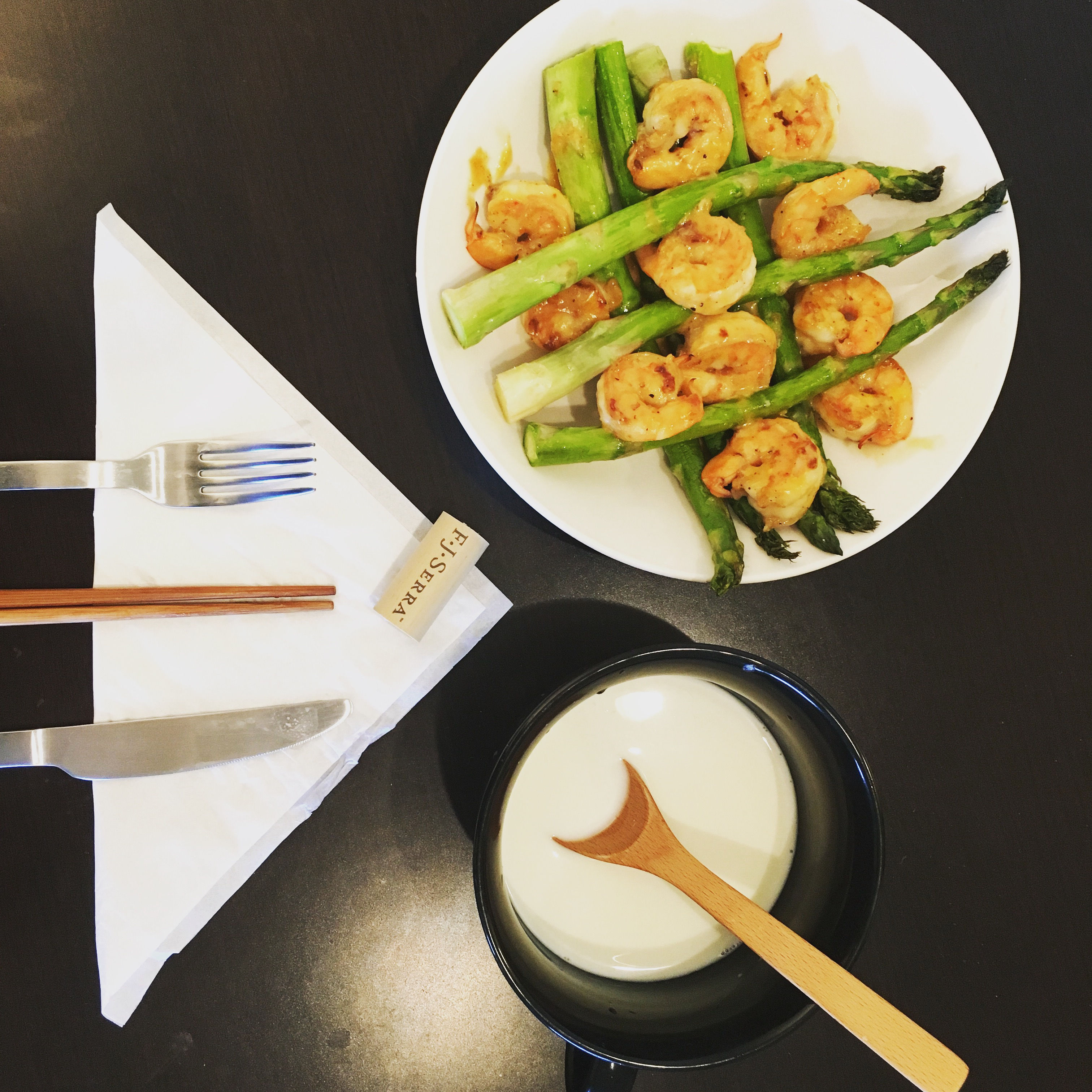 Cheese shrimp & Asparagus