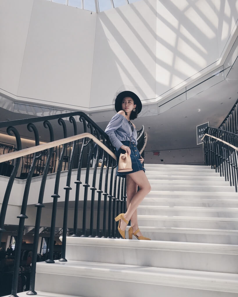 Sweet Connie standing on the stairs